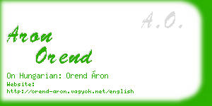 aron orend business card